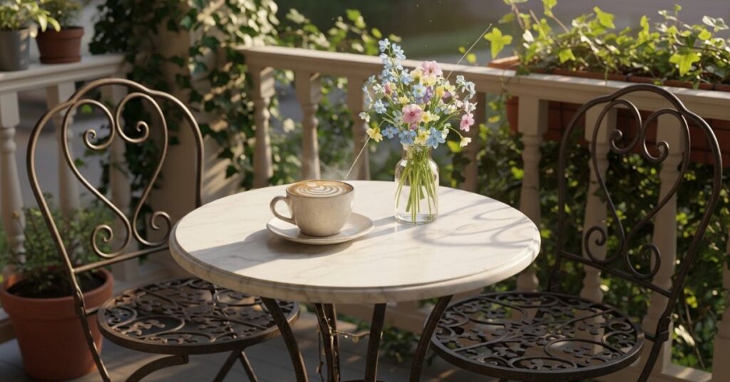 Small Bistro Seating for Morning Coffee Vibes
