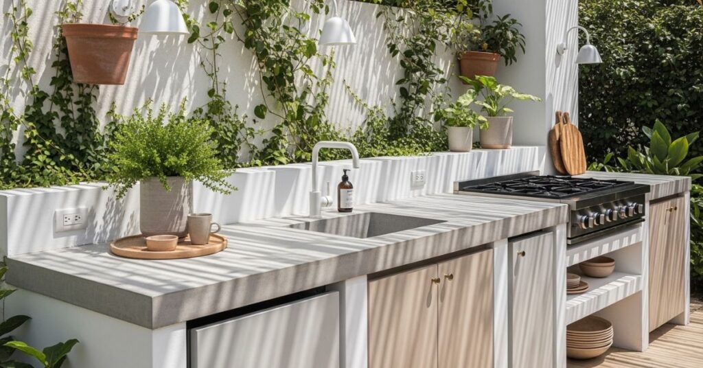 Small Corner Outdoor Kitchen Layout