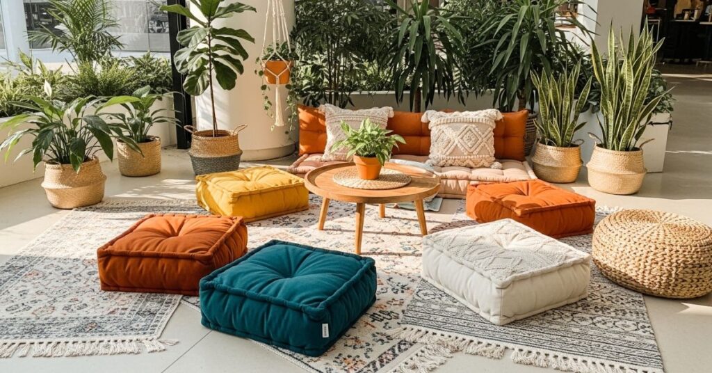 Small Cozy Patio with Floor Cushions