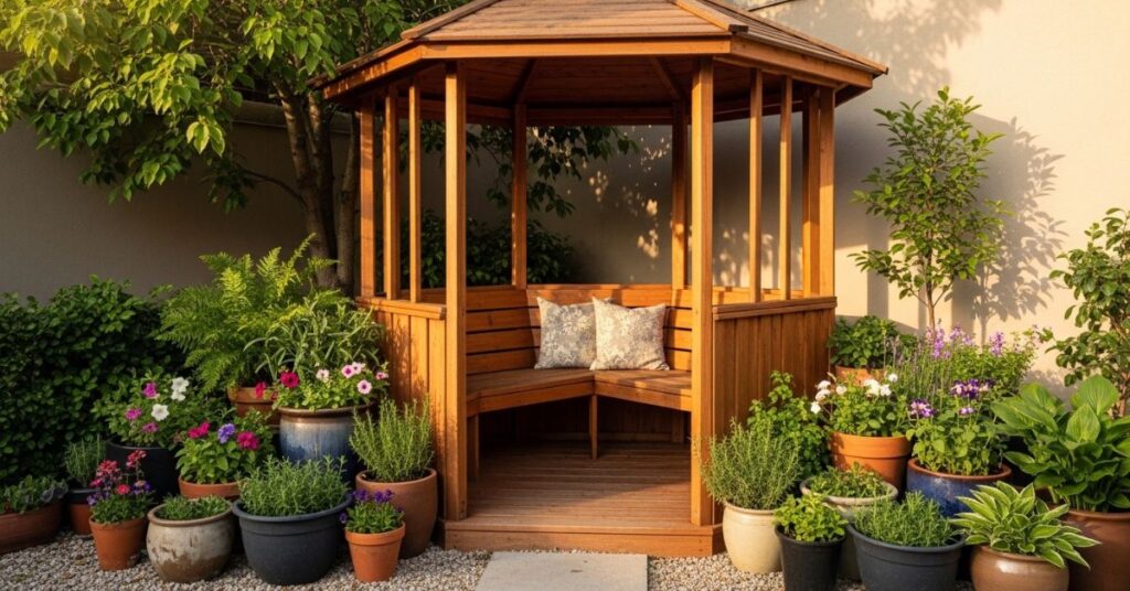 Small Cozy Wooden Gazebo for Compact Gardens