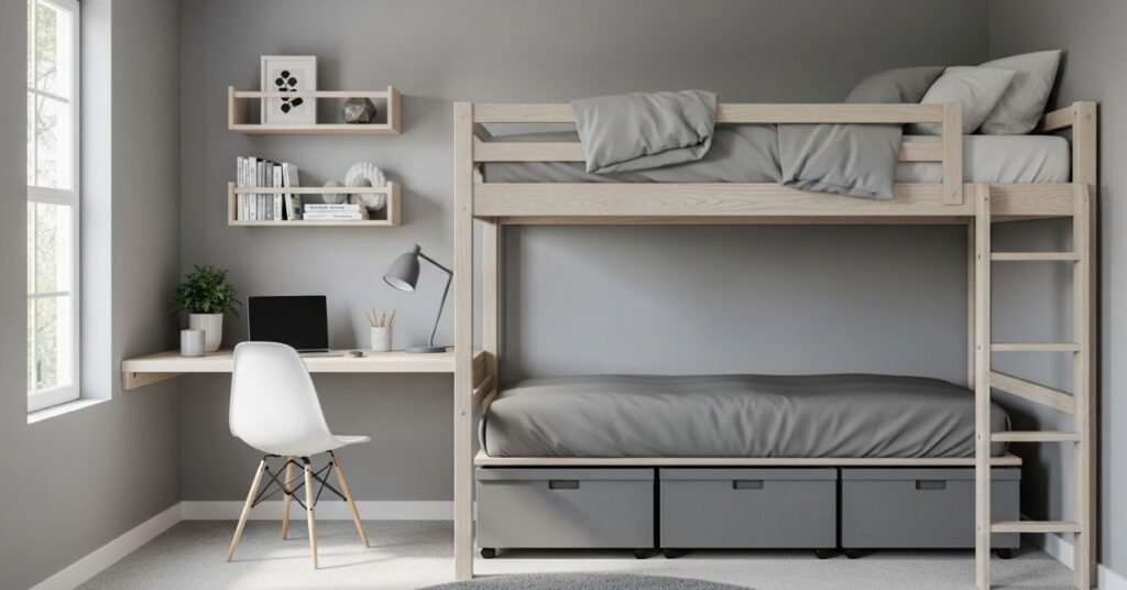 Small Gray Bedrooms with Clever Space Hacks