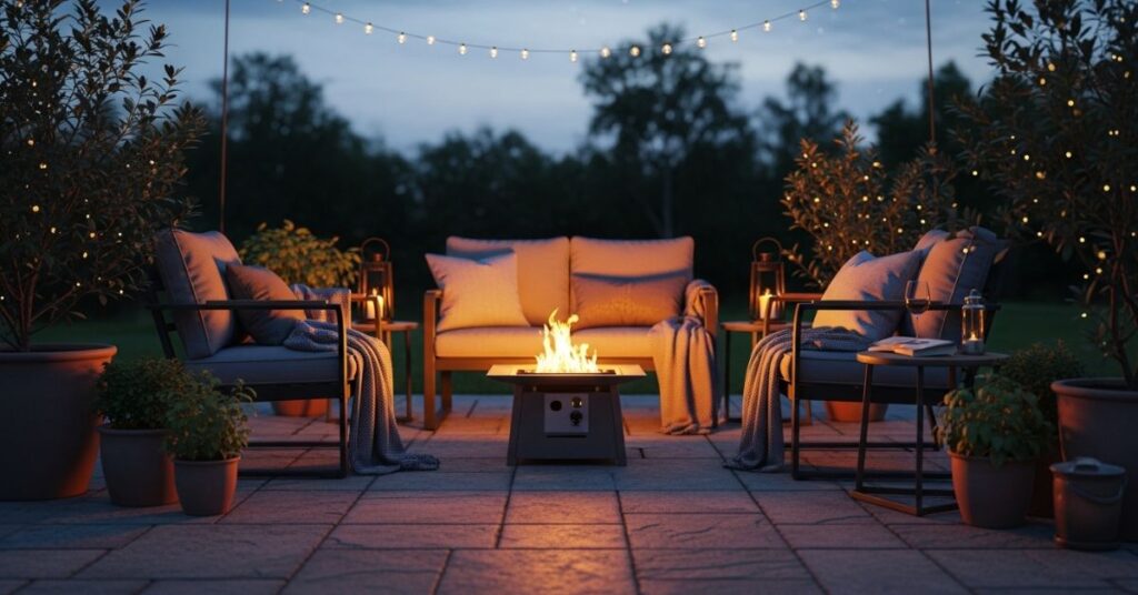 Small Patio with Fire Pit Feature