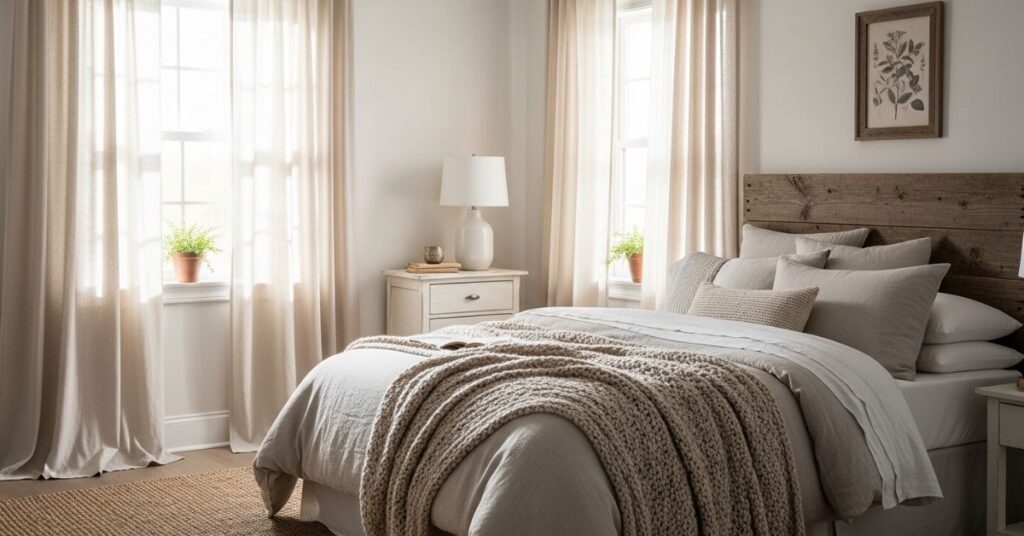 Soft Curtain Drapes in Natural Fabrics