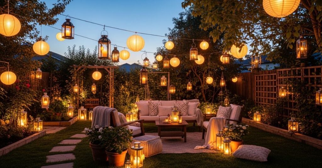 Soft Lighting Lantern Backyard Design