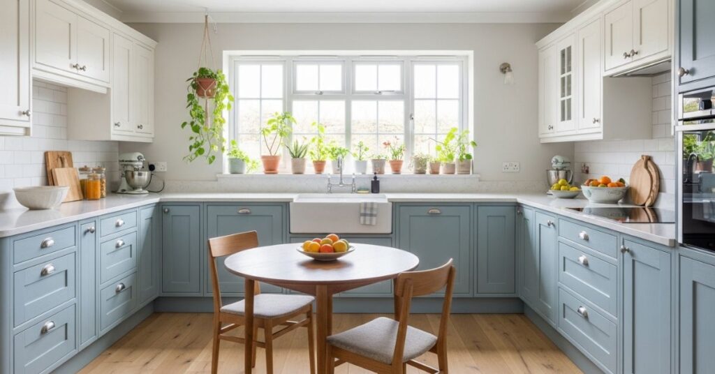 Soft Pastel Blue and Creamy White Blend