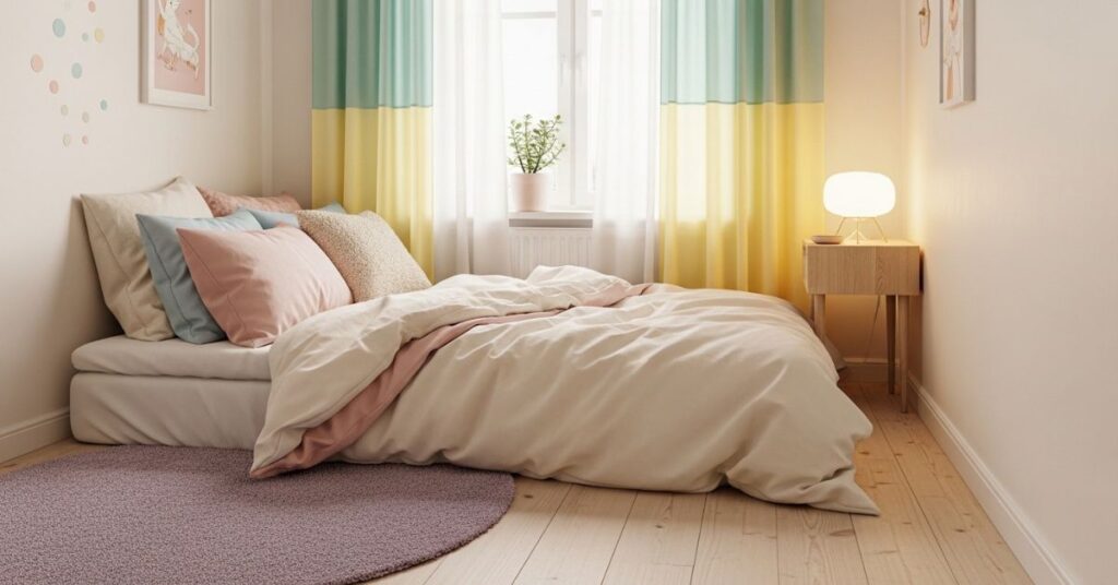 Soft Textiles for a Cozy Small Bedroom