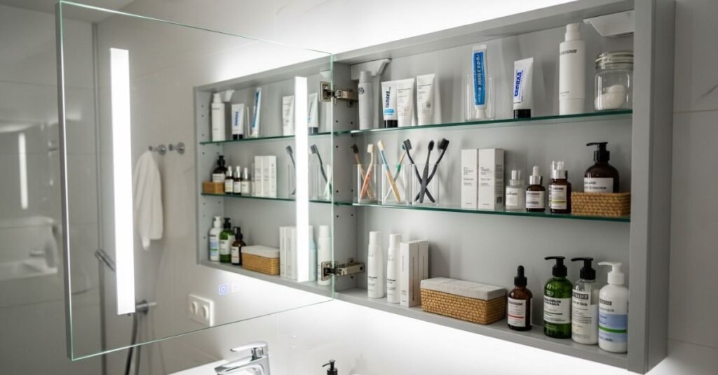 Storage Behind Mirrors