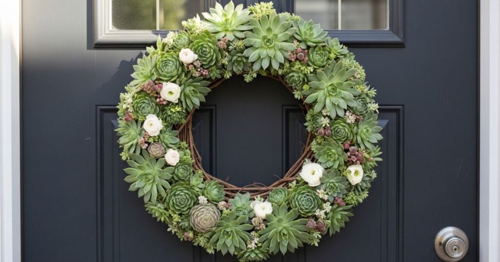 Succulent Modern Spring Wreath