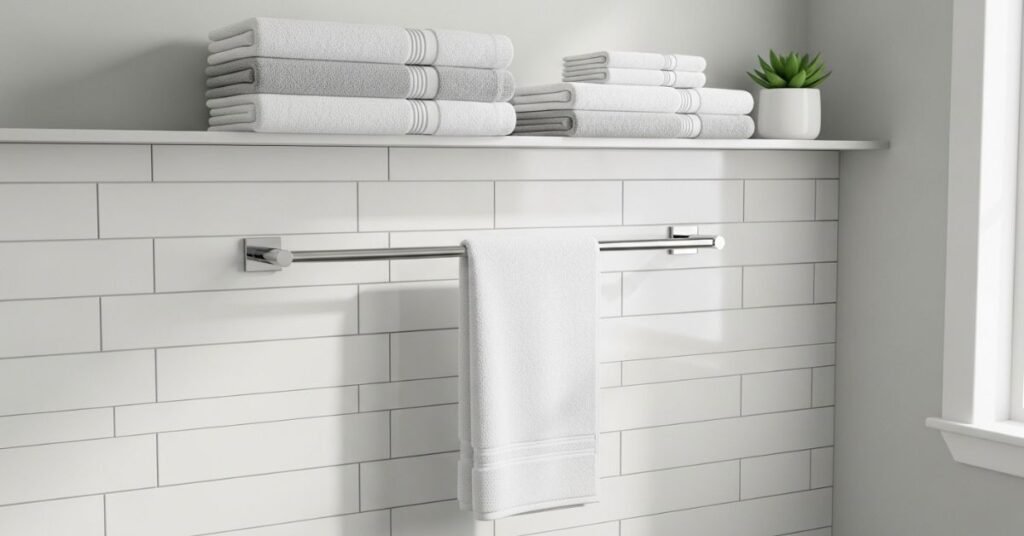 Towel Bars with Extra Shelving