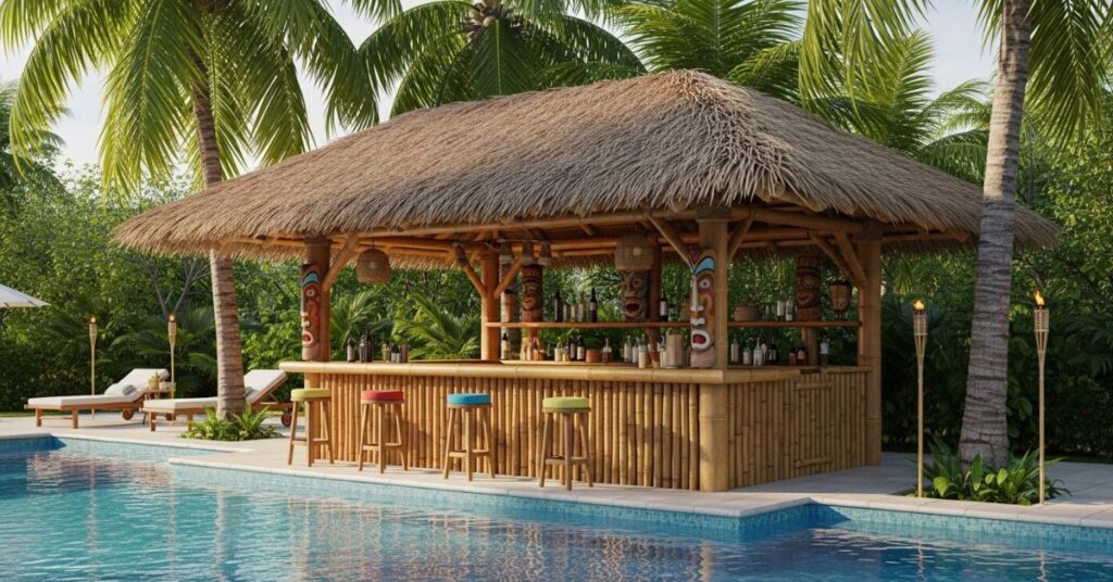 Tropical Bamboo Pool Bar