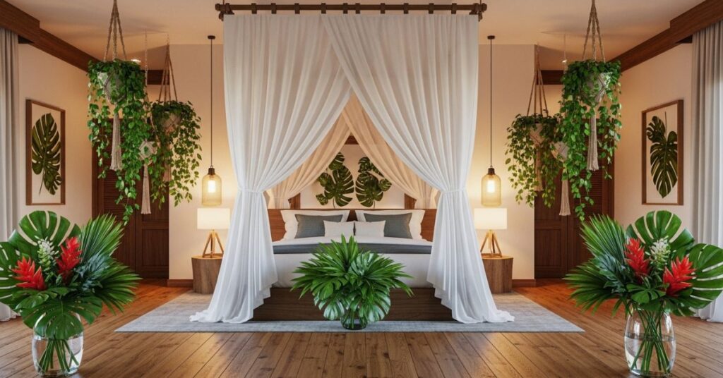 Tropical Bedroom Ideas with Canopy Bed Designs