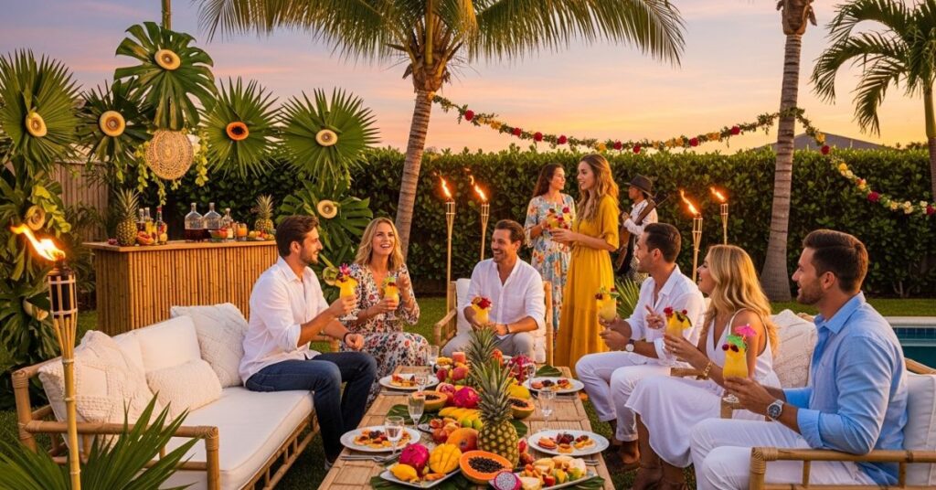 Tropical-Themed Backyard Party