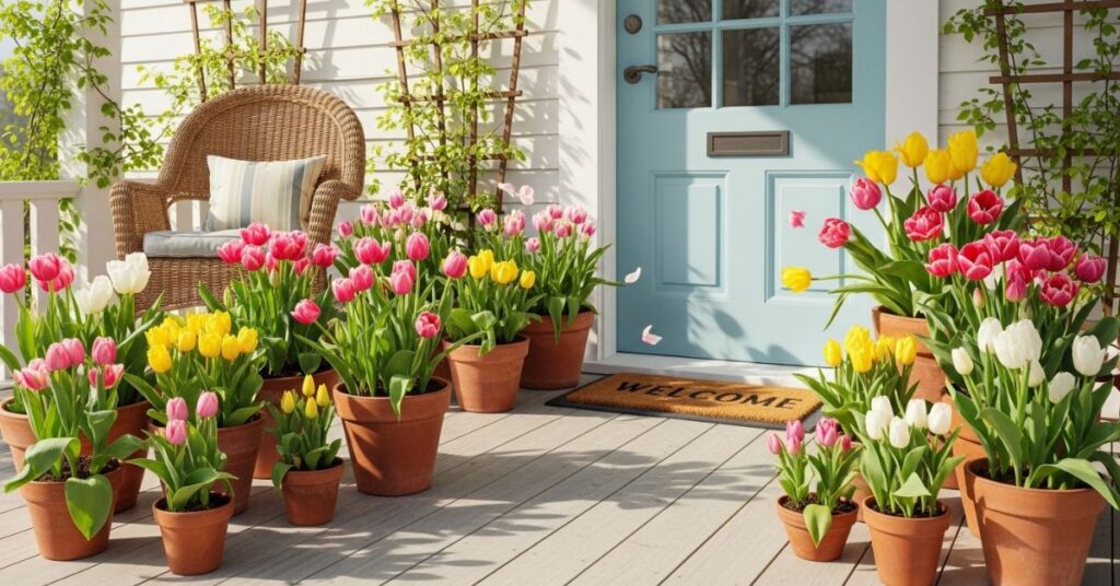 Tulip-Filled Pots for a Fresh Spring Look