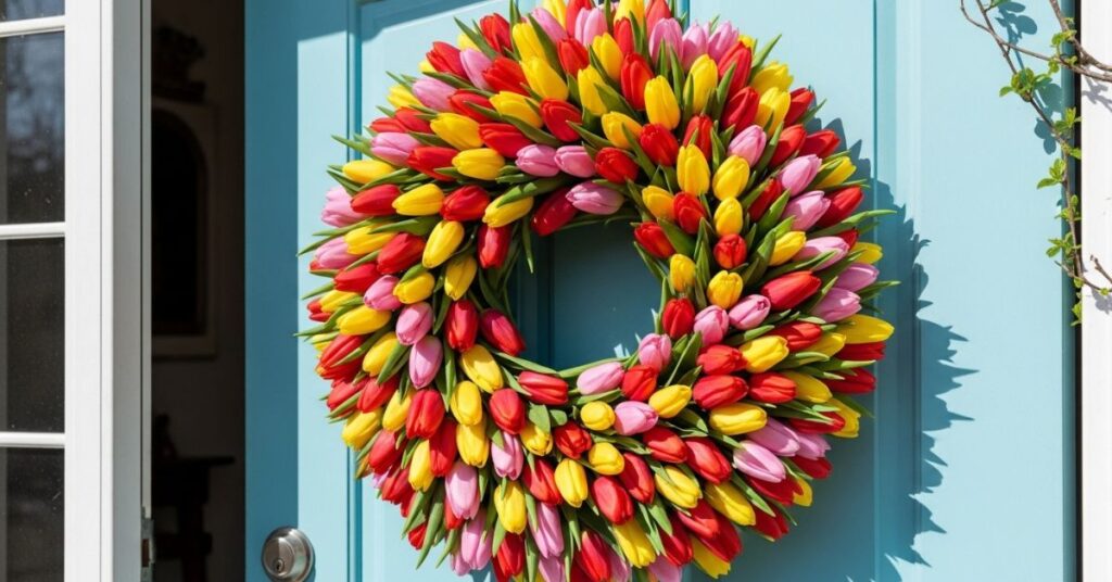 Tulip-Themed Bright Spring Wreath