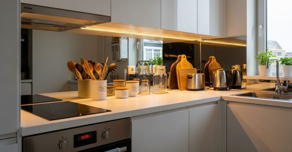 Under-Cabinet Lighting to Brighten Tiny Kitchens