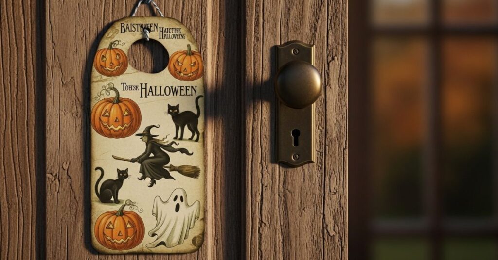 Vintage Halloween Postcard Style Hanger