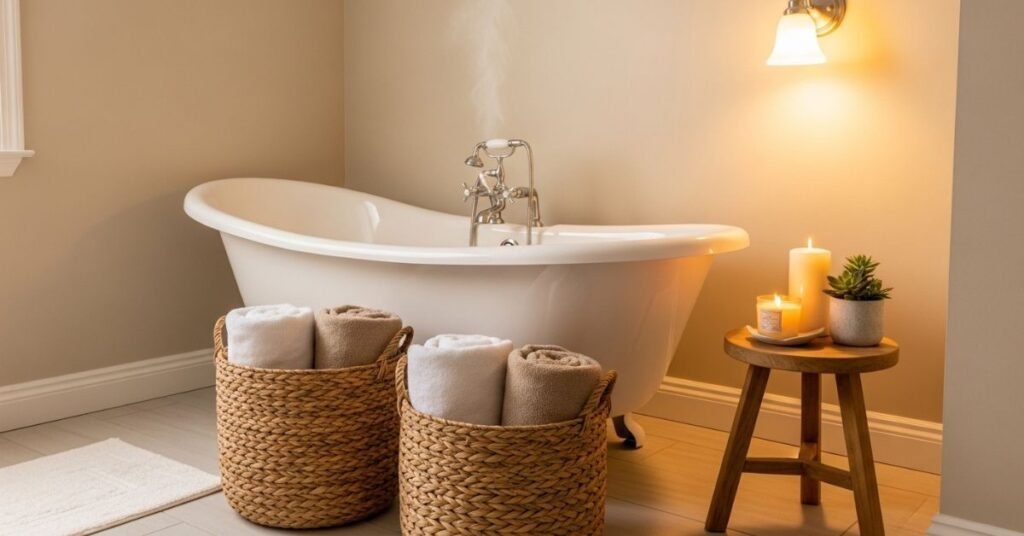 Wicker Basket Storage for Towels