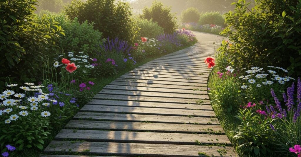 Wooden Plank Pathways for Natural Charm