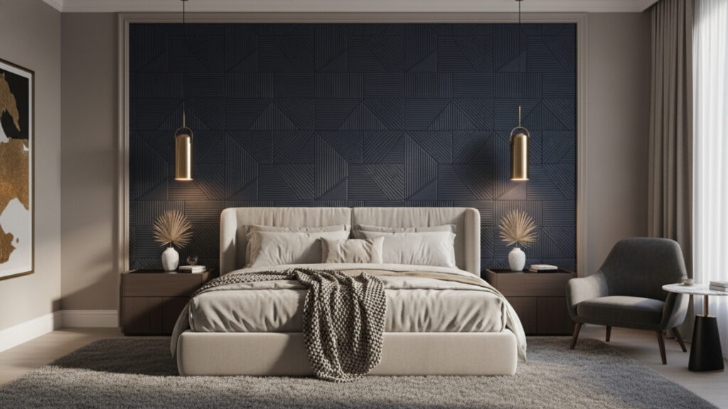 Accent Paint or Wallpaper Feature Wall for Bold Bedroom Statement