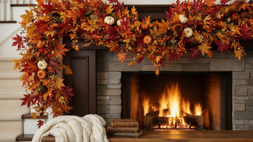 Autumn Garland Ideas for Staircases, Mantels, and Door Frames
