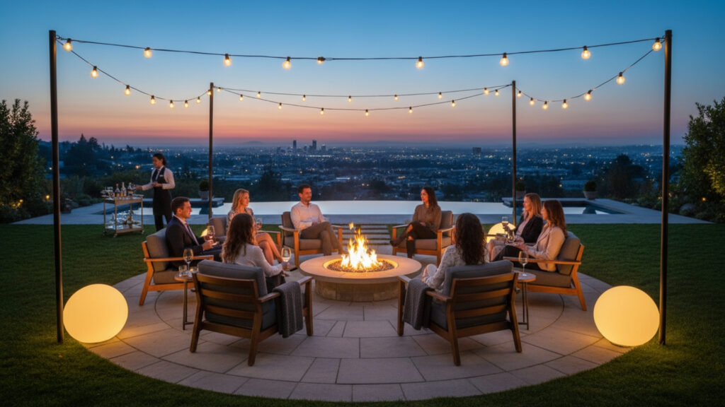 Backyard Circular Seating Layout Ideas for Social Gathering Design