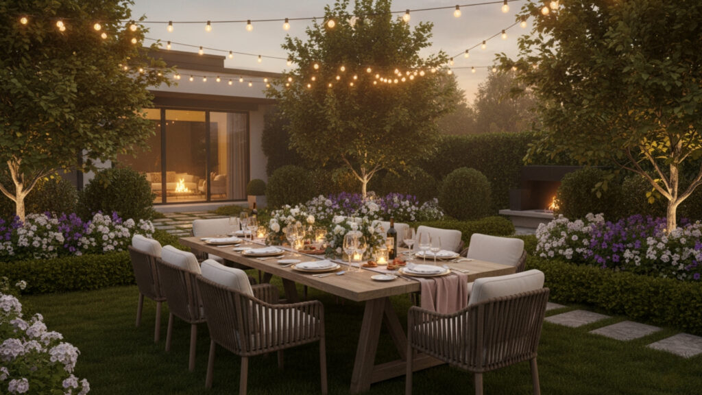 Backyard Dining Seating Area Ideas for Outdoor Meal Experience Setup