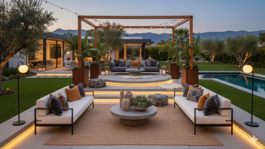 Backyard Layered Seating Decor Ideas for Complete Stylish Outdoor Design