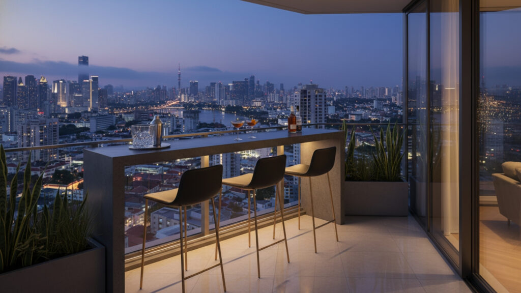 Balcony Bar Counter Ideas for Stylish and Modern Outdoor Setup