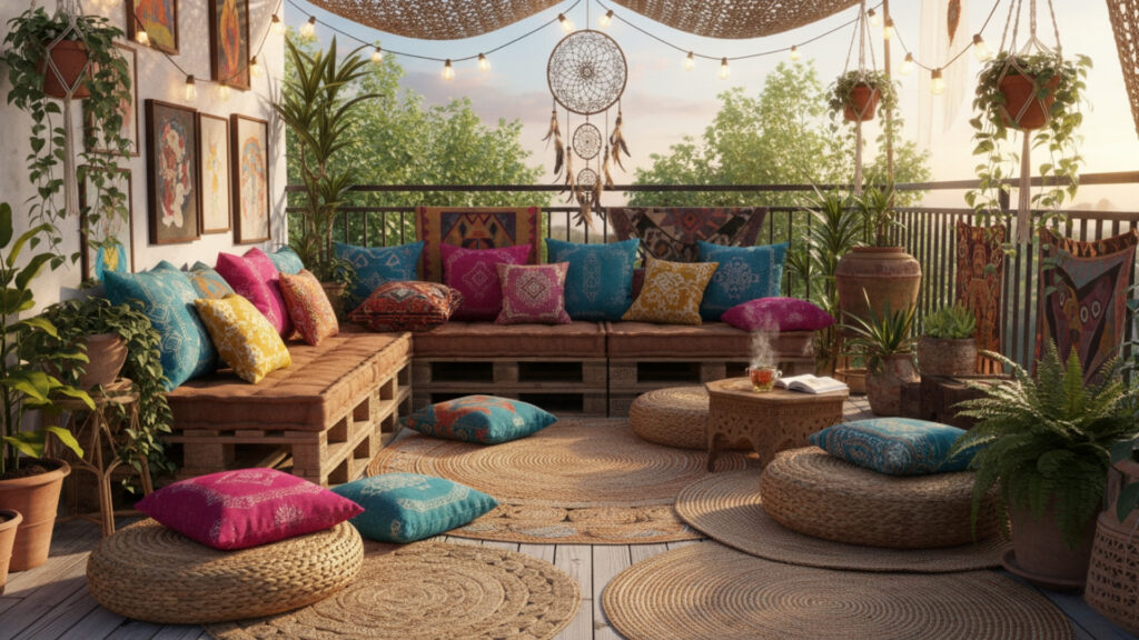 Balcony Boho Decor Ideas for Cozy and Creative Outdoor Style