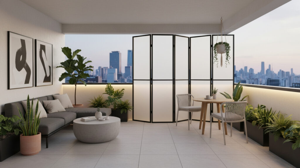 Balcony Folding Screen Divider Ideas for Smart Space Separation
