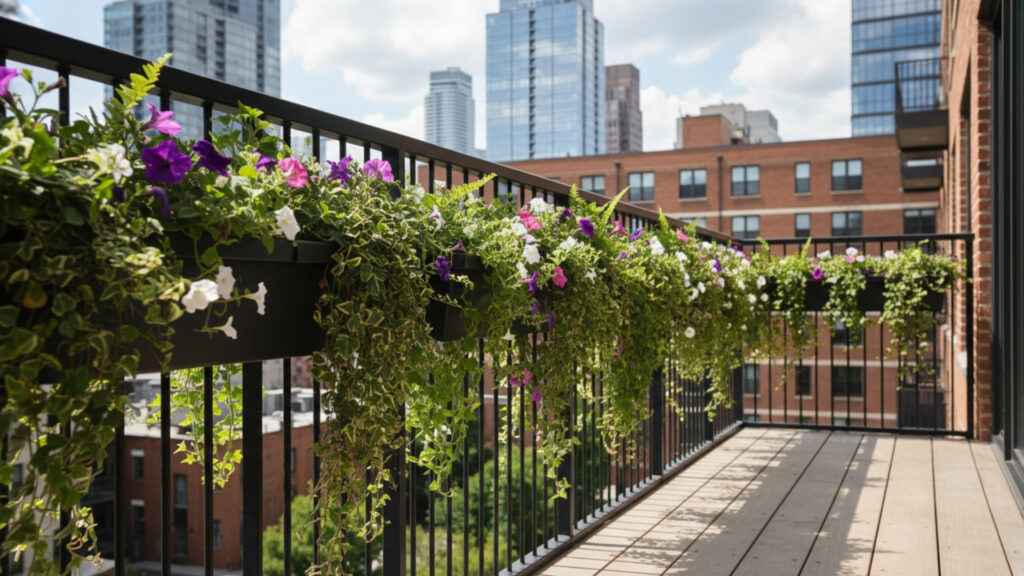 Balcony Grill with Planter Box Design for Green and Stylish Space