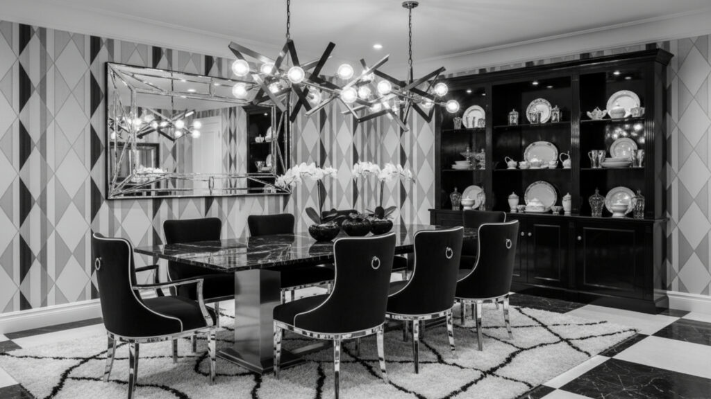 Black and White Dining Room Decor Ideas for Timeless Glamour
