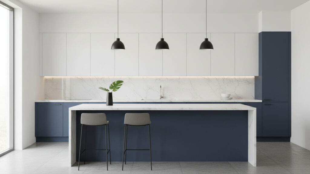 Blue and White Kitchen Cabinets Ideas for Crisp Elegant Contrast