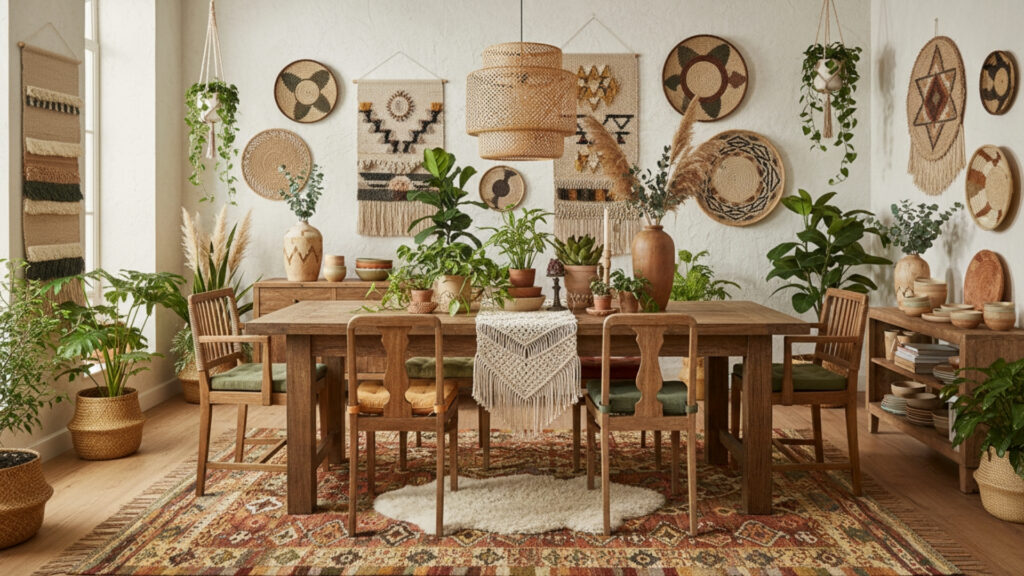 Boho Dining Room Decor Ideas for Artistic Relaxed Interiors