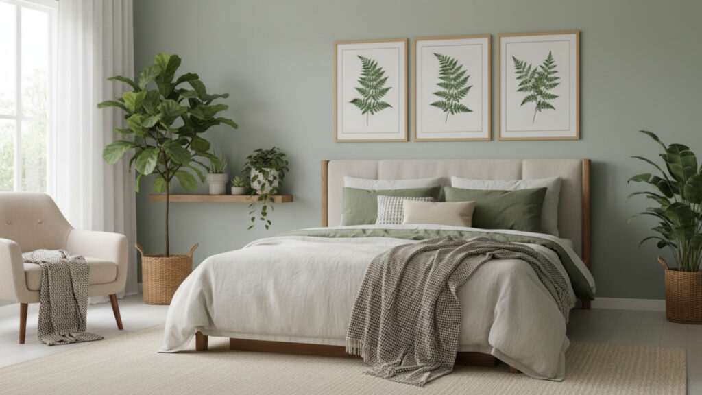 Botanical Prints Arrangement for Fresh and Calming Bedroom Style