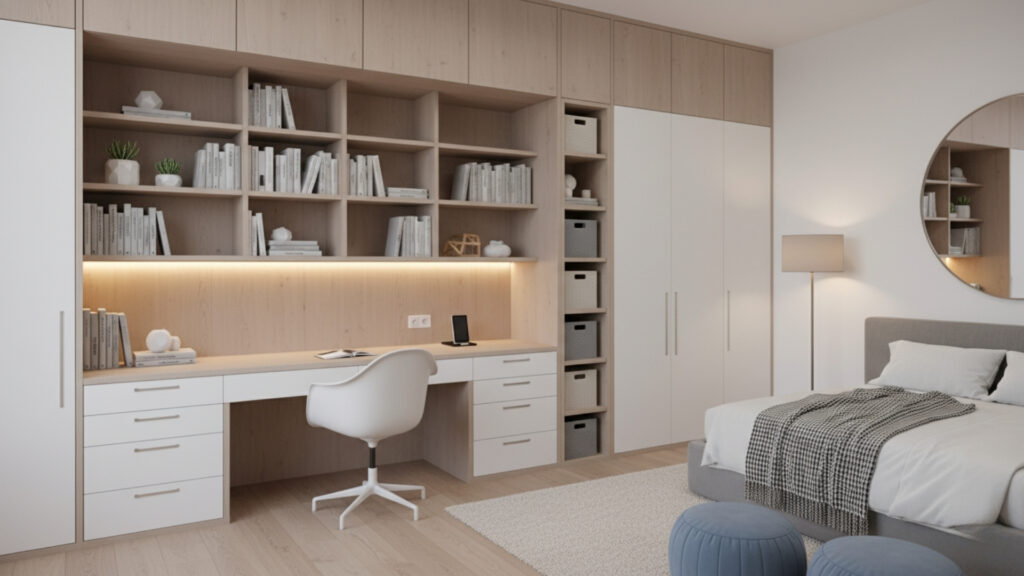 Built-In Study and Storage Units for Smart Space Organization