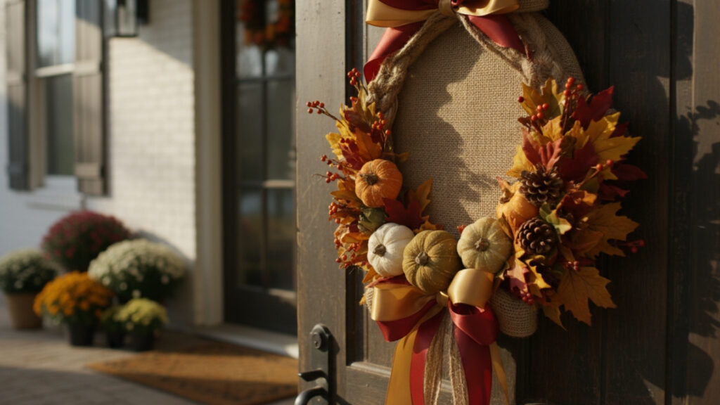 urlap and Ribbon Door Hangers for Classic Autumn Warmth