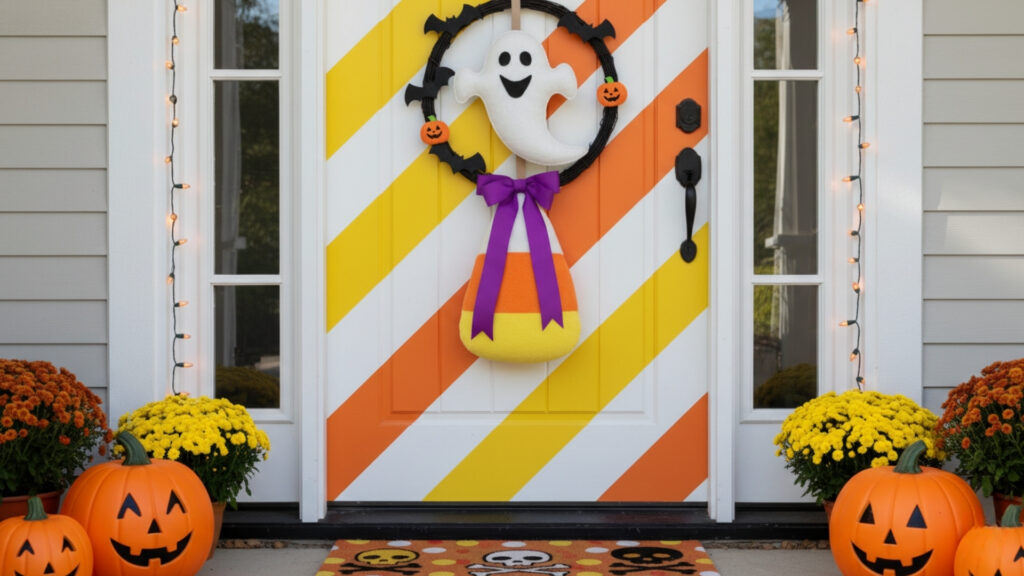 Candy Corn Door Decoration Ideas for Halloween