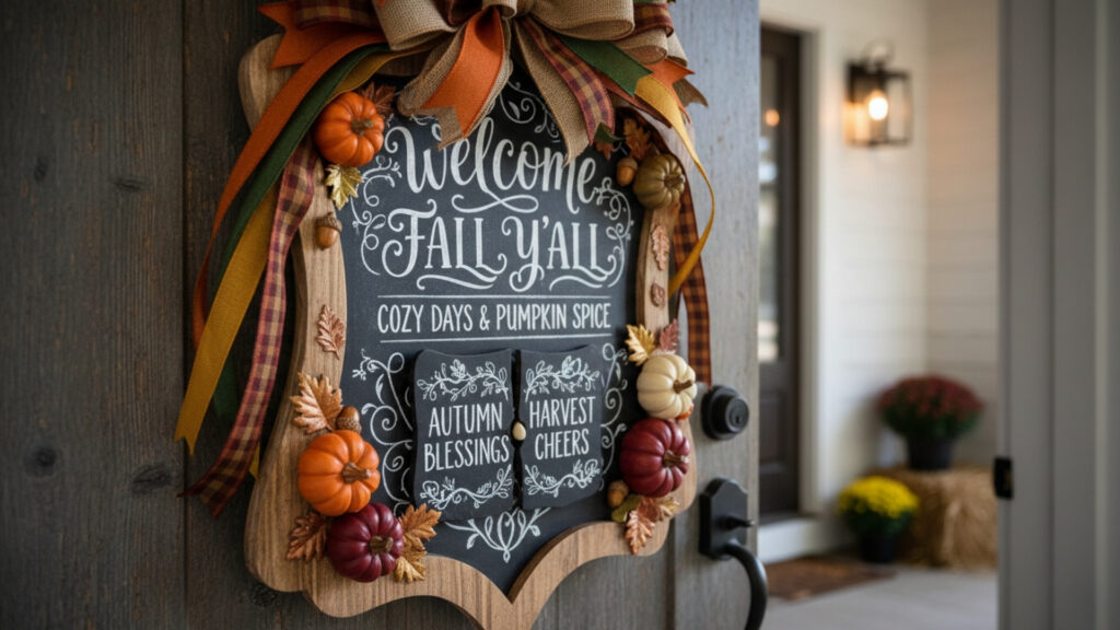 Chalkboard-Style Fall Door Hangers for Custom Messages and Seasonal Notes