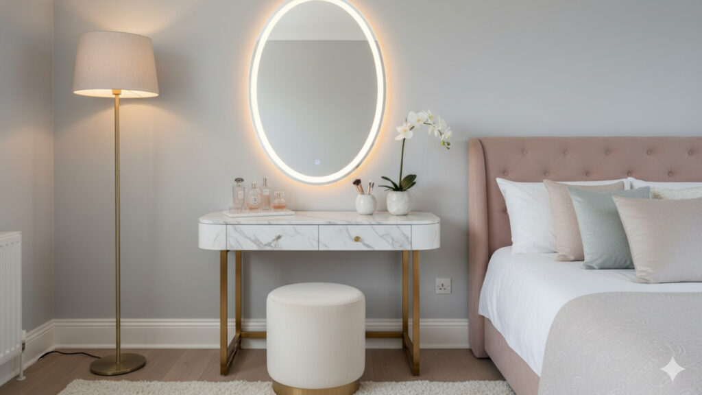 Chic Vanity Corner Setup for Personal Care and Daily Routine