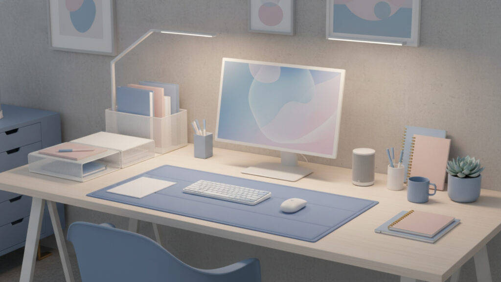 Color-Coordinated Decor for a Harmonious Desk Setup