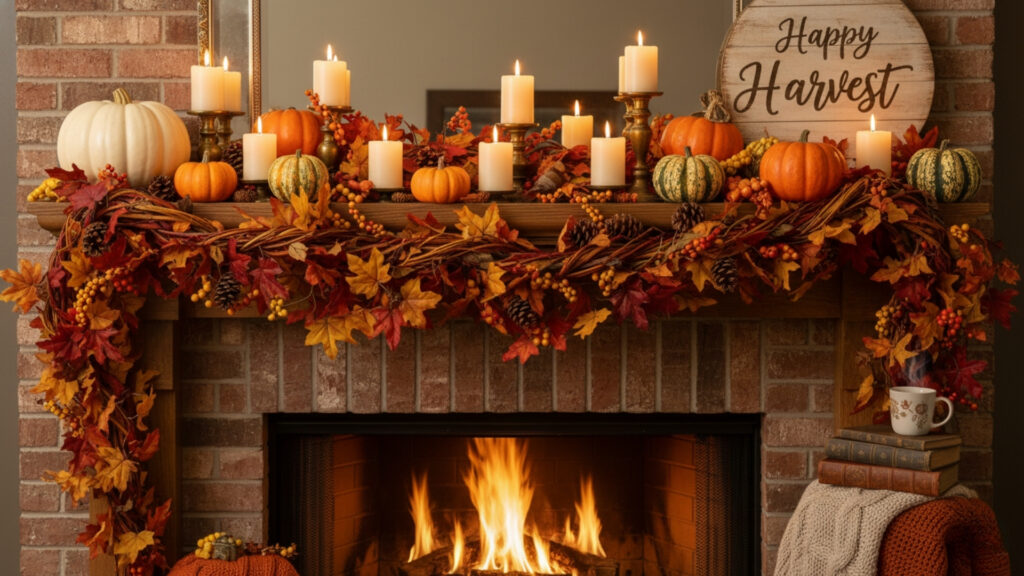 Cozy Fireplace Mantel Decor Ideas for a Warm Autumn Focal Point
