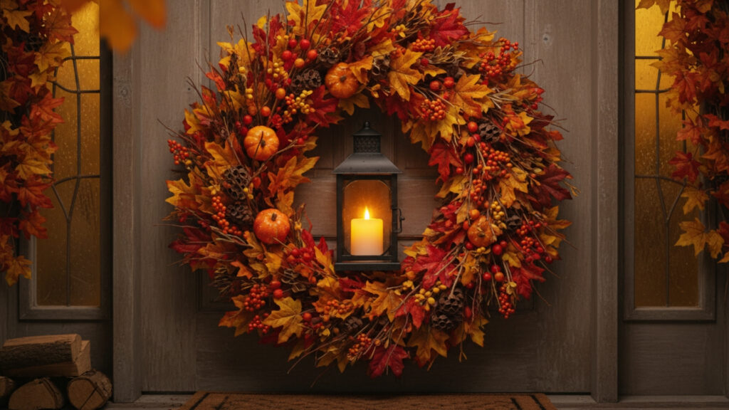 Creative Lantern-Inspired Fall Wreath Ideas for Entryways