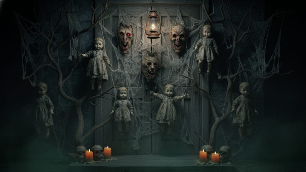 Creepy Doll Door Decor Ideas for Horror Halloween
