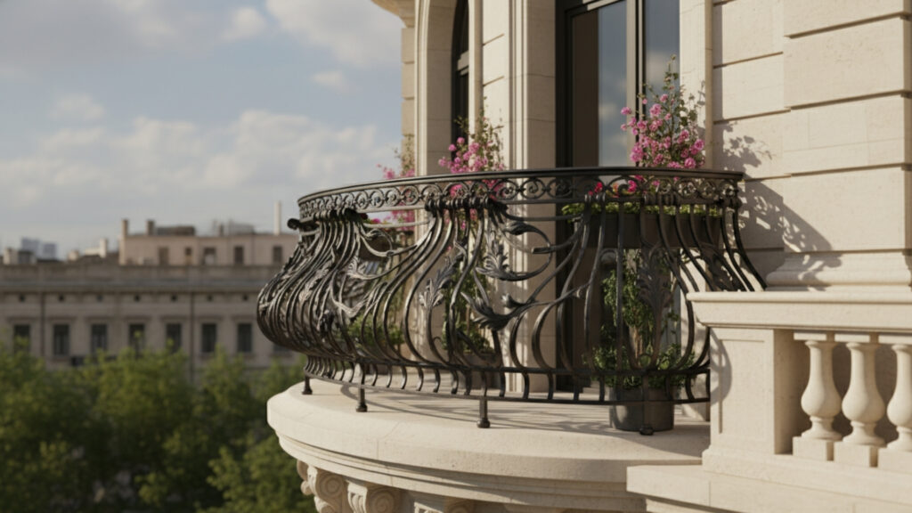 Curved Balcony Grill Design for Unique and Stylish Exterior Look