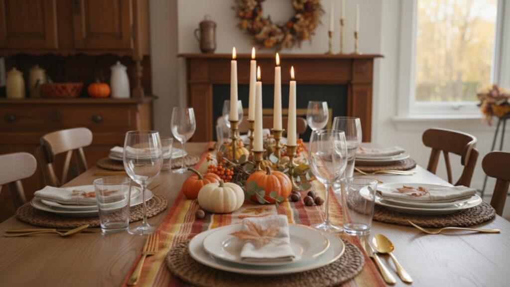 Decorative Fall Table Runners for Elegant Dining Room Styling