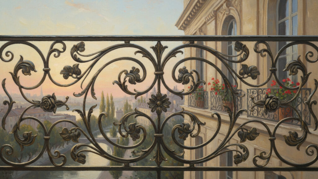 Decorative Floral Pattern Grill Design for Elegant Balcony Appeal