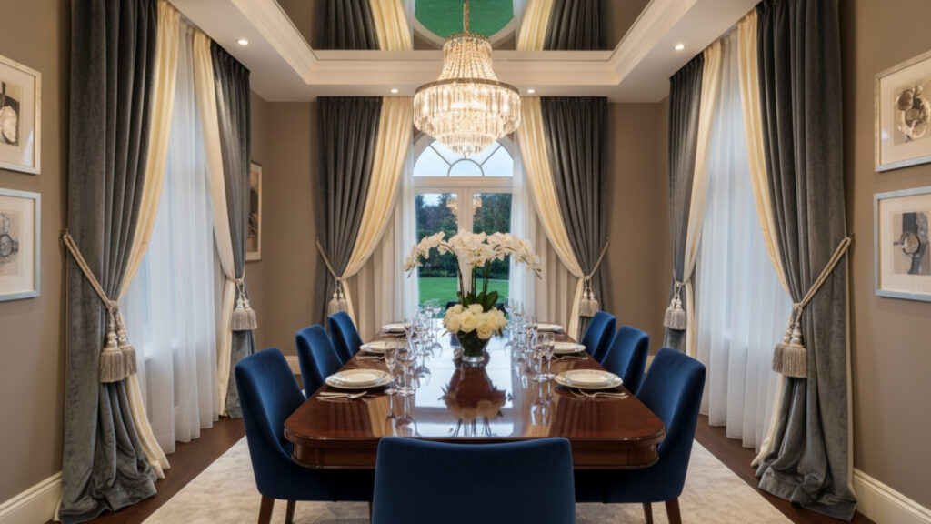 Dining Room Curtain Decor Ideas for Soft Elegant Finishing Touches