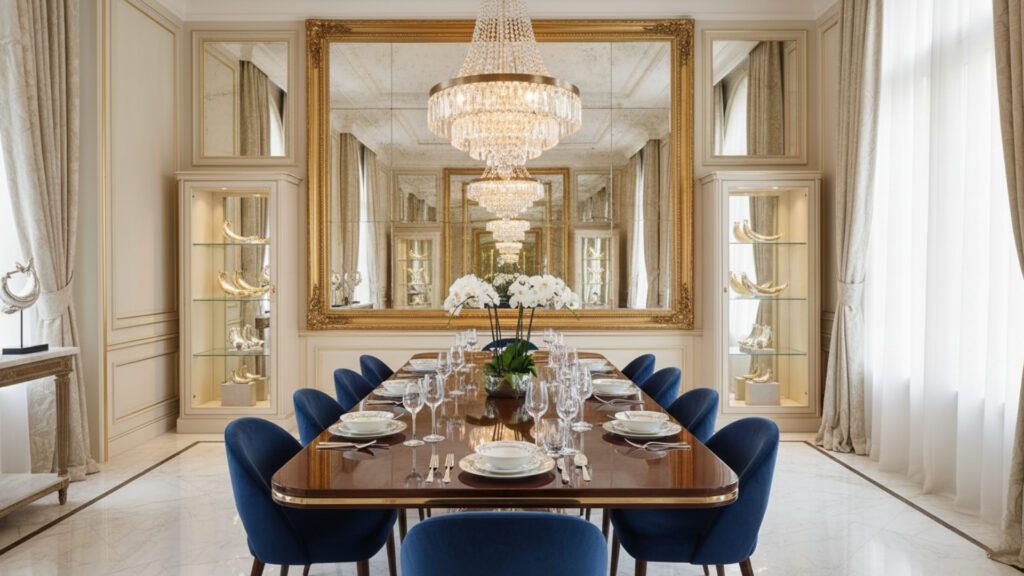 Dining Room Mirror Decor Ideas for Spacious Elegant Appeal
