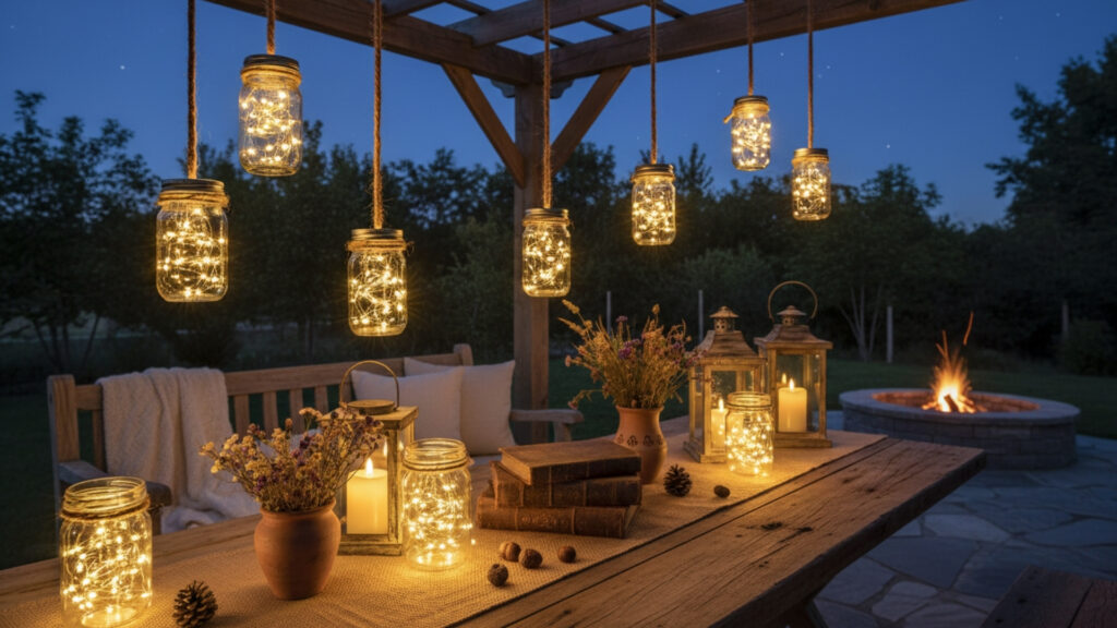 DIY Mason Jar String Lights for Creative and Charming Outdoor Decor